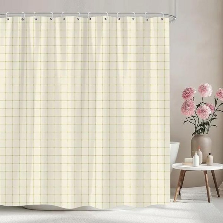 짧은샤워커튼 단색 쉐브론 샤워 커튼 블랙 화이트 라인 기하학적 모양 심플한 모던 스타일 폴리에스터 목욕 욕실 장식