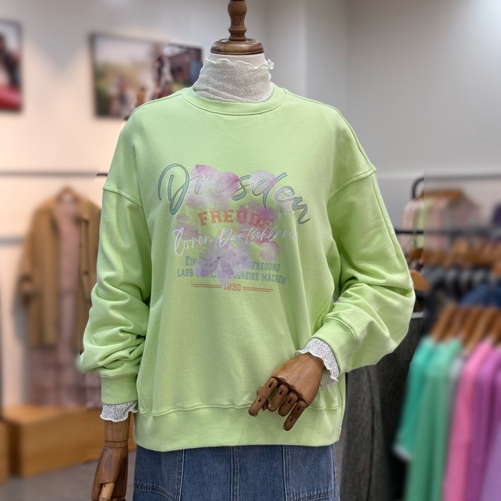 써스데이아일랜드 백 오픈 맨투맨 티셔츠 t246mst131