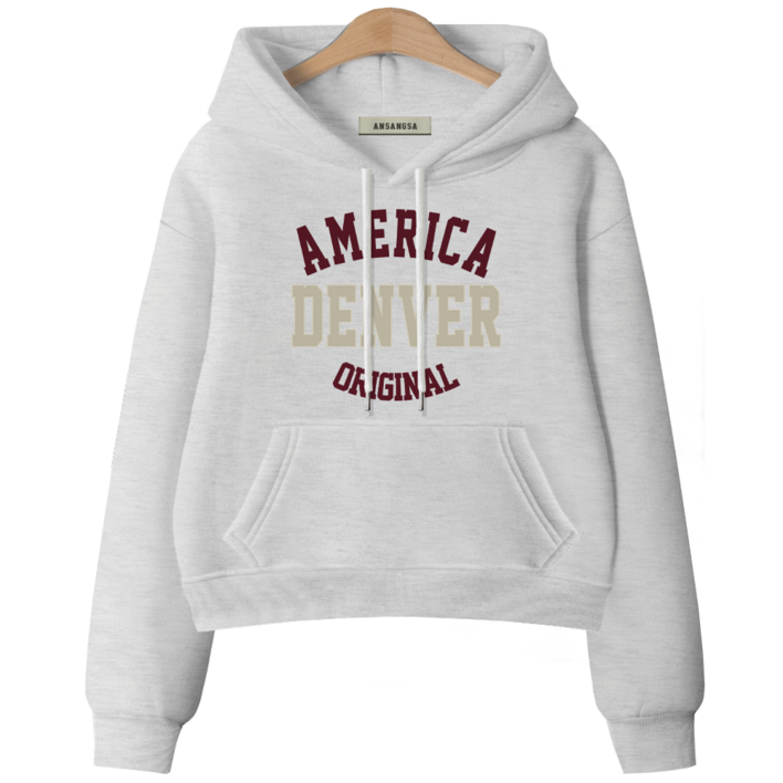 ANSANGSA 댄버A 여성 semi크롭 루즈핏 후드 스웨트셔츠