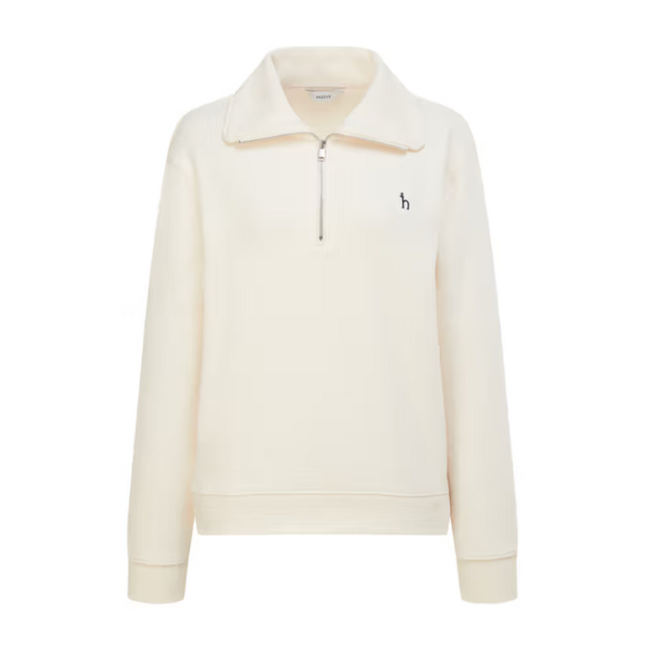 [스테디셀러] 헤지스 여성용 루즈핏 하프집업 맨투맨 티셔츠