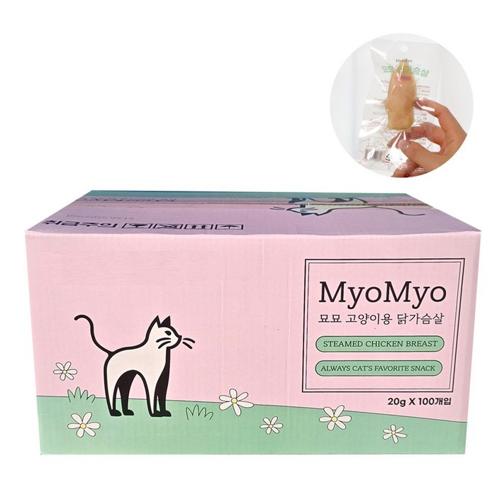 묘묘 고양이 닭가슴살 20g*200개 1박스, 200개, 20g, 치킨