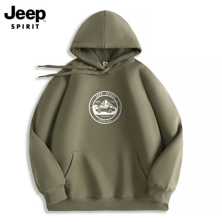 JEEP spirit 국내발송후드티셔츠 NEW 남자 여자 남성 여성 티셔츠 가을 겨울 봄 JPHJ26AHM017