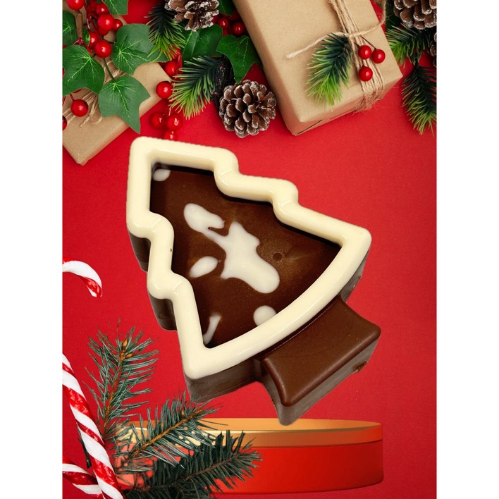 두바이초콜릿 크리스마스 선물 트리 에디션 연말 어린이집 유치원 답례품, 165g, 3개