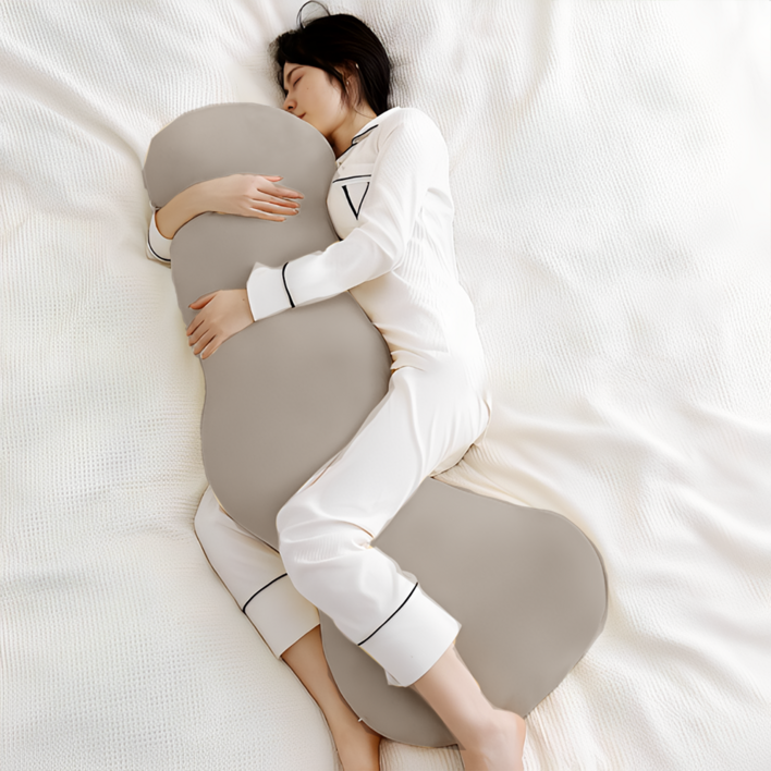 (135cm) LUMANOKI 커버분리가능 인체공학 구름이 애착 초대형 바디필로우, 그레이