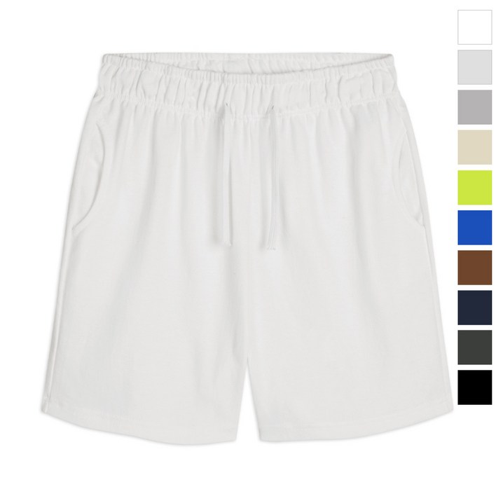 남녀공용 무지 4부 밴딩 반바지 MU148