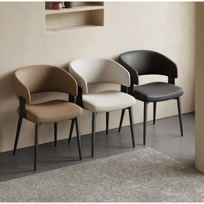 고급 식탁 의자, 인테리어 카페 의자 2개, 천연 가죽 등받이 의자 2p 의자