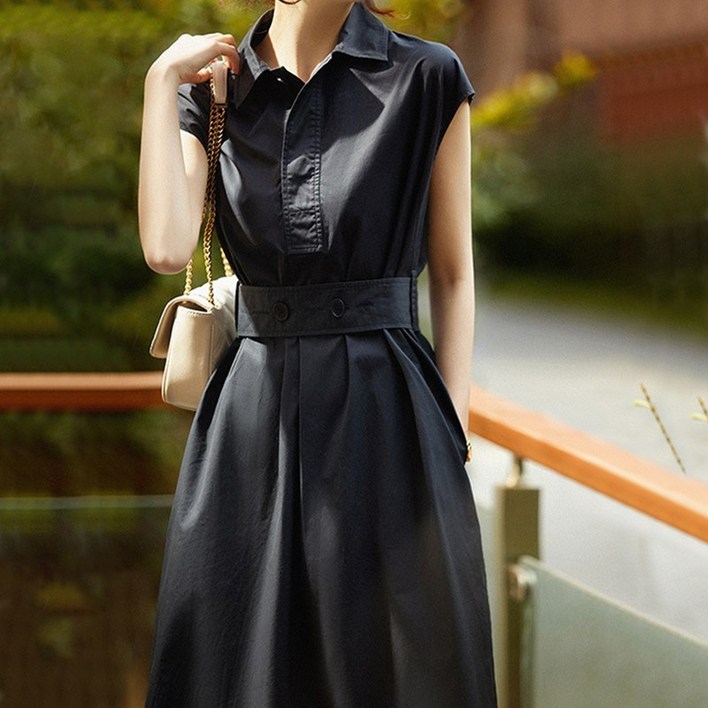 POMTOR 면접 데이트 정장 원피스 여성 패션 롱원피스 여름원피스