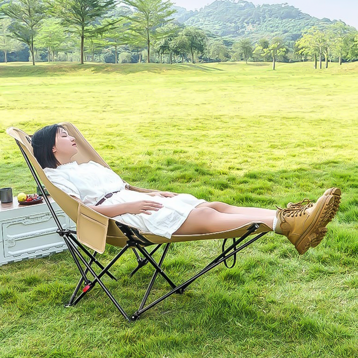 MoCaLiLi 아웃도어 접이식 캠핑 의자 조절 가능한 안락의자, 1개, 카키 MoCaLiLi 아웃도어 접이식 캠핑 의자 조절 가능한 안락의자, 1개, 카키
