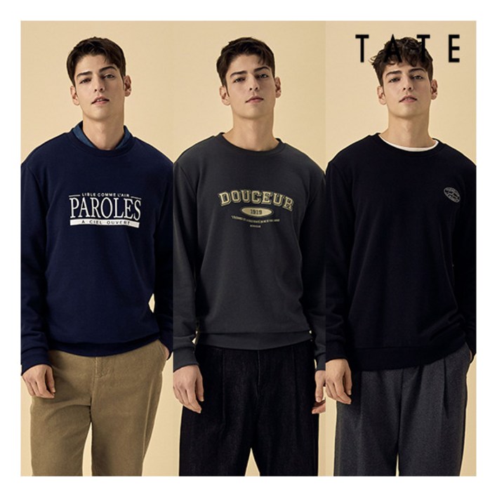 테이트TATE 25FW 남성 아트웍 기모 스웻셔츠 3종
