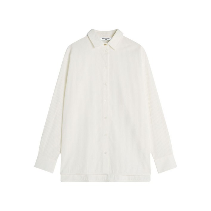 메종키츠네 토널 스트라이프 코튼 셔츠