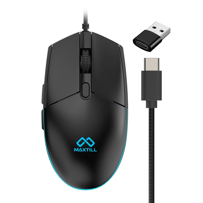 맥스틸 C타입 무소음 유선 마우스 USB 겸용 GM-MCU20