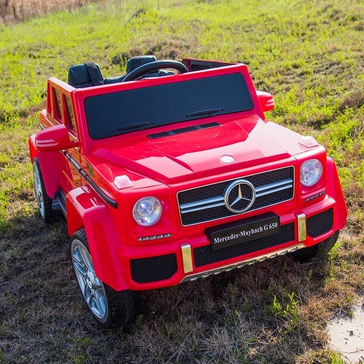 메르세데스 벤츠 G650 어린이 전기 자동차 4륜 성인 원격 제어 2인 탑승 어른 동승, 표준 레드 12V7A 대용량 배터리