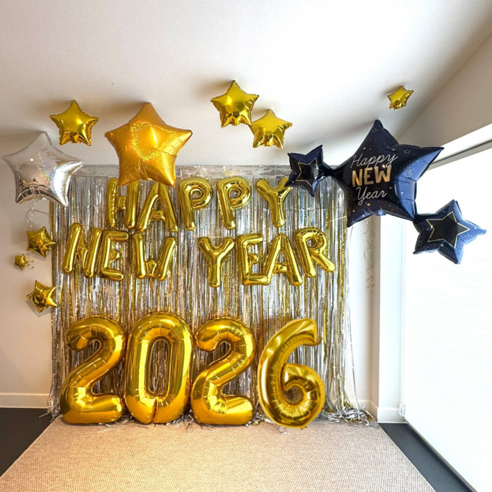 연말파티풍선 2026풍선 신년행사 풍선세트 포토존 해피뉴이어2026 남색별 2번