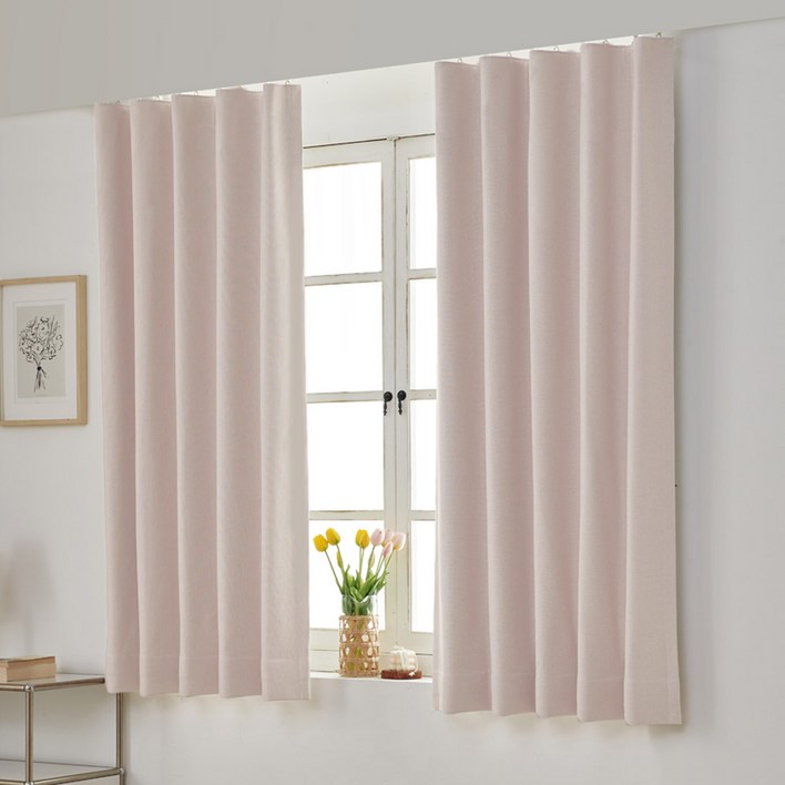 100 작은창 창문 암막커튼 형상기억 세트 2p 핀형