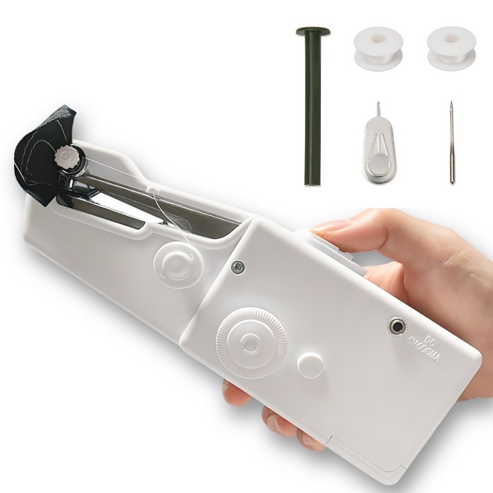 버니드업 가정용 미니 재봉틀 휴대용 간편한 옷수선, 매트화이트