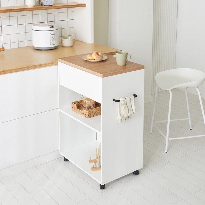 새싹가구 와플 이동식 미니 조리대 아일랜드 홈바 테이블