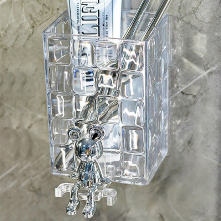 무타공 칫솔걸이 욕실 벽걸이 칫솔꽂이 칫솔통