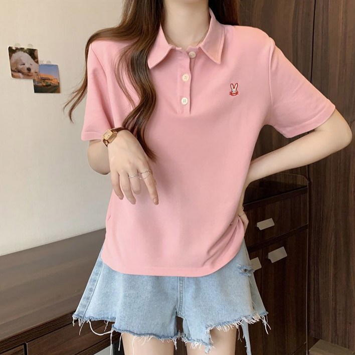 드마엘 키아나 여성 카라 자수 티셔츠 4color델로나