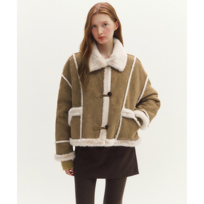 MARIE CLAIRE 하이넥 스웨이드 무스탕 자켓(MAFDJK11MLN) 102167