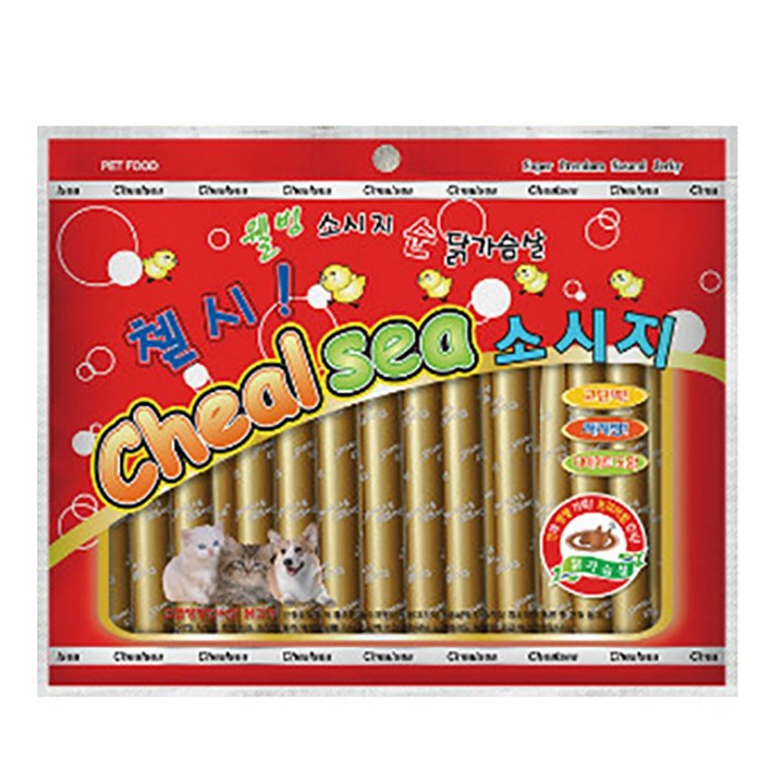 뉴핫 강아지간식첼시 강아지소시지 28개입420g2468세트, 8세트, 420g, 닭가슴살