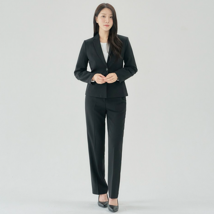더웨이나인 여성 바지 정장 세트 여자 면접 기본 블랙 [가성비]