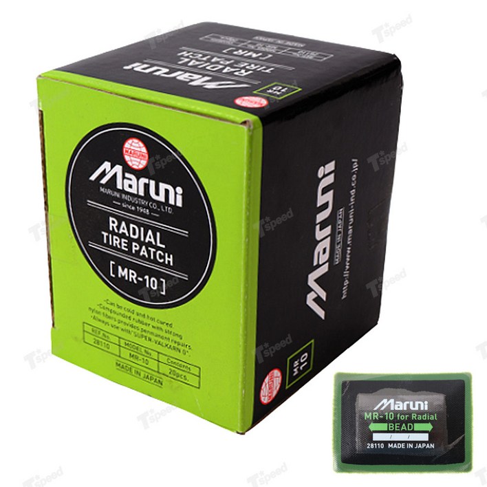 Tspeed 노주부 타이어 펑크 패치, 마루니패치 MR-10 (56x77mm) 레디얼, 1개
