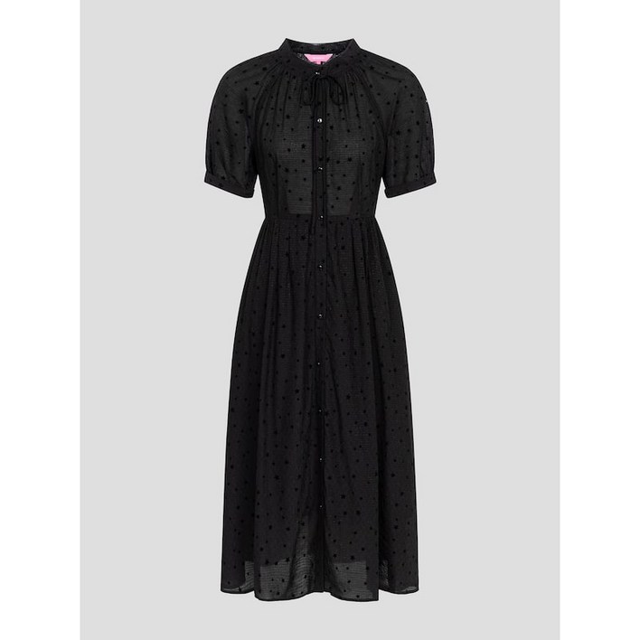 [국내정품] 빈폴 BEANPOLE LADIES [B. my] 별 패턴 반소매 볼륨 원피스 - 블랙 2539276