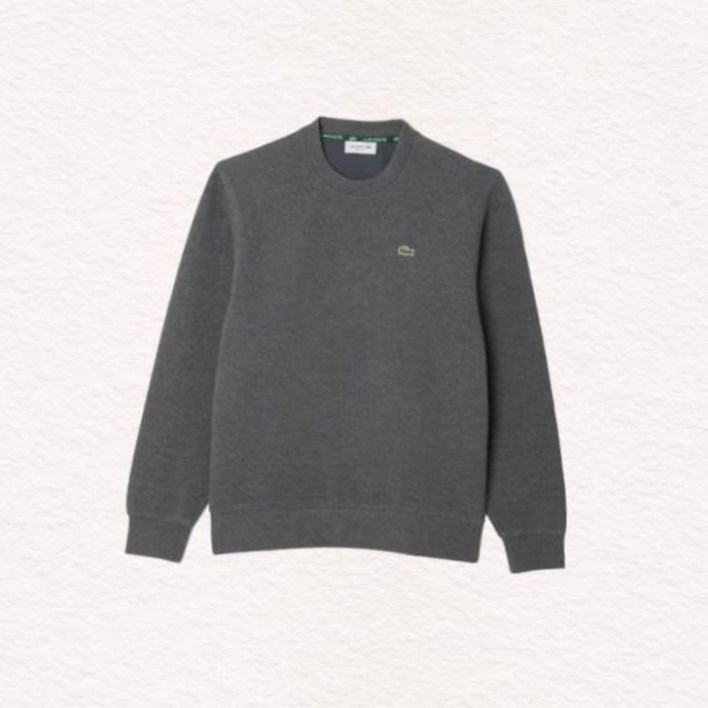 라코스테 브랜드관 여성 25FW 더블페이스 피케 크루넥 스웻셔츠 SF5245-55N 050 차콜그레이 271456