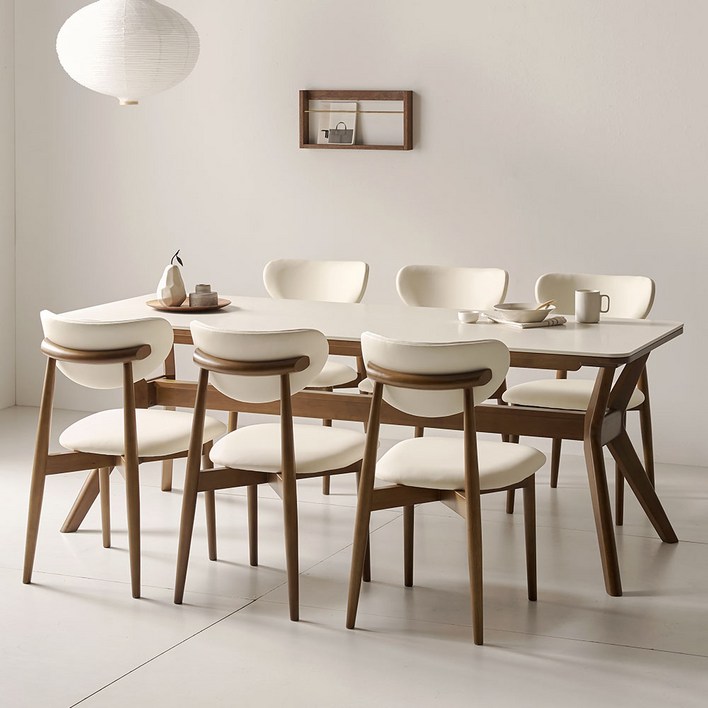 더끌림 모린 2000 포세린 세라믹 6인용 식탁의자6 IKMR2B, 베이지, 일반 의자 6