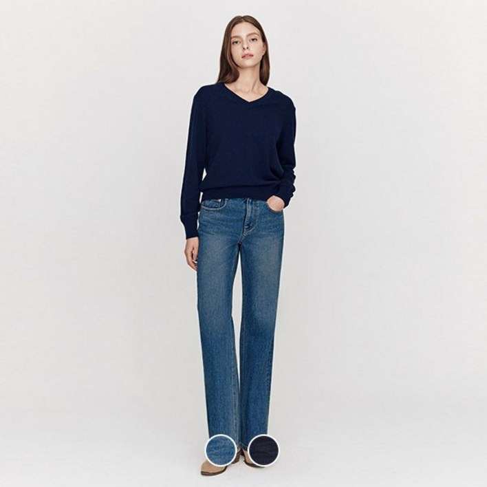 지오다노 415954 여 MW 스트레이트 워싱 데님 2371801