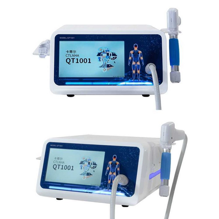 체외충격파 전기 근막 이완 충격파 치료기 통증 치료, 흰파란 금속 공압 10BAR