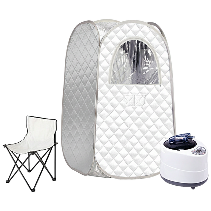 가정용 실내 사우나 1인용 접이식 찜질방 홈 전신 한증막 휴대용 이동식 스팀, 화이트
