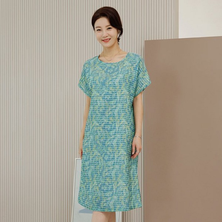 OPD3033 위아풍기포써커인견원피스 40604060 엄마옷 빅사이즈