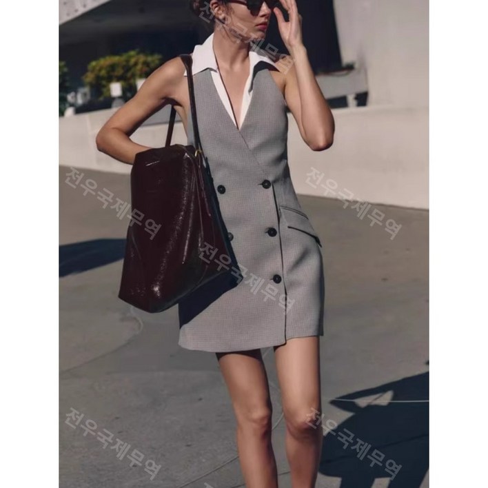 ZARA 자라 홀터 콤비 미니 원피스 9068589 9068/589