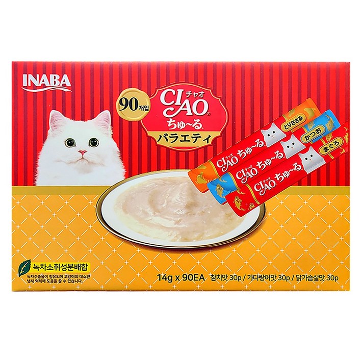 챠오츄르 대용량 90P 코스트코 고양이 츄르 간식 버라이어티 반려묘 차오추르 90P