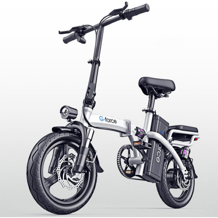 에코맘스토어 전기 자전거 무면허 전동 스쿠터 2인용 전기 벨로 미니벨로 48V 힘좋은 전기자전거, 화이트