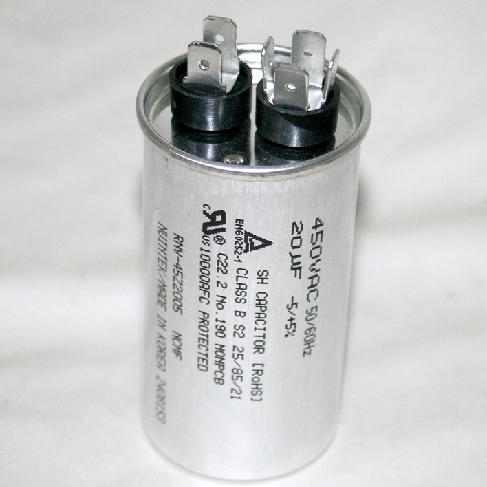 용량 20uf, 기동콘덴서 원형모터콘덴서,440V,450V 모터기동용,기기용콘덴서,에어컨,실외기,보일러,냉동기,런닝콘덴서,대형선풍기