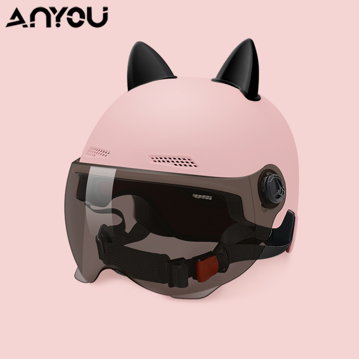 ANYOU 자외선 차단 고글 고양이 귀 안전 헬멧