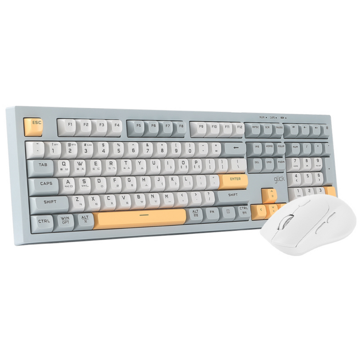 지클릭커 오피스프로 WMK50 사일런스 M 무소음 무선 블루투스 108 키보드 마우스 세트, 일반형, 네이비블루, WMK50