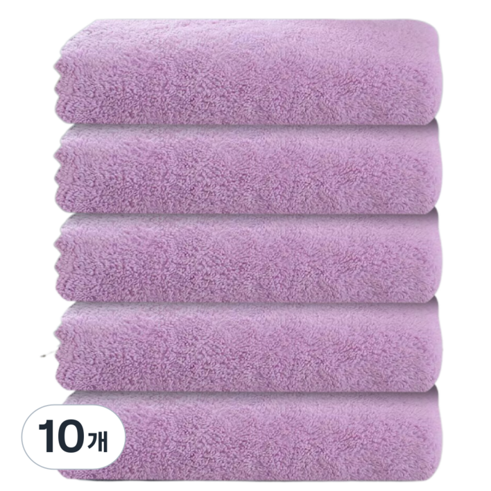 상덕 호텔수건 프리미엄 극세사수건 고급 수건, 10개, 자주색