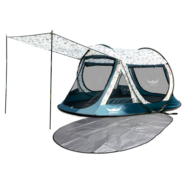 버팔로 유니크 프리미엄 원터치 텐트+ 익스텐션 캐노피 + 전용 그라운드 시트 세트