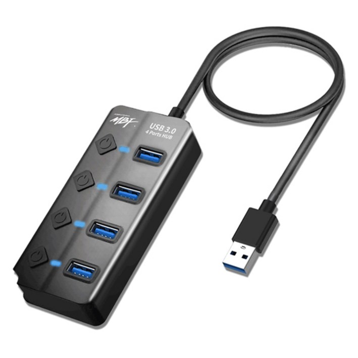 엠비에프 USB 3.0 A타입 4포트 무전원 USB허브 MBFUH304BK