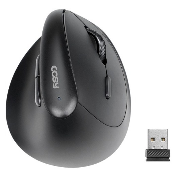 코시 작은 손 미니 버티컬 무소음 무선 마우스 M4142WL, 블랙, M4142WL