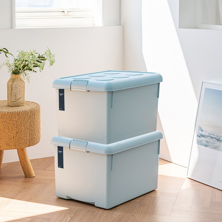 프랑코홈 국내 제조 리빙박스, 블루, 62L, 2개