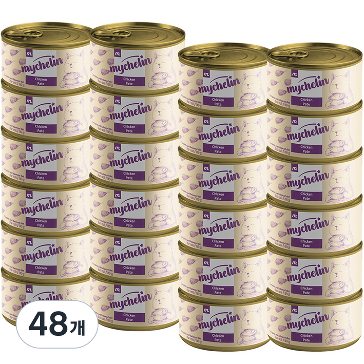 마이슐랭 고양이 주식 비프 파테 습식캔, 닭, 80g, 48개