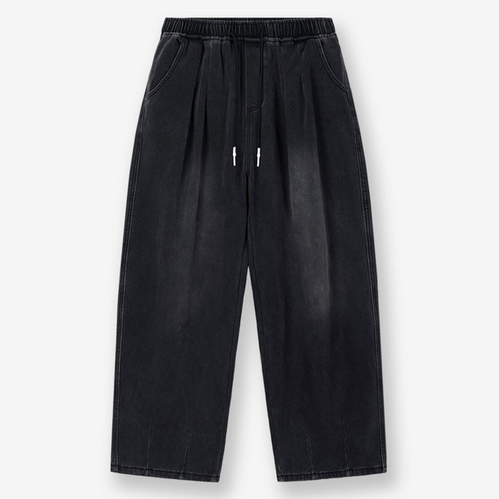 제이에이치스타일 남성용 핀턱 다트 벌룬 와이드 데님팬츠 WDROK623