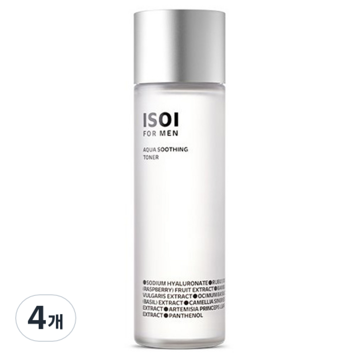 아이소이 포 맨 아쿠아 수딩 토너, 150ml, 4개