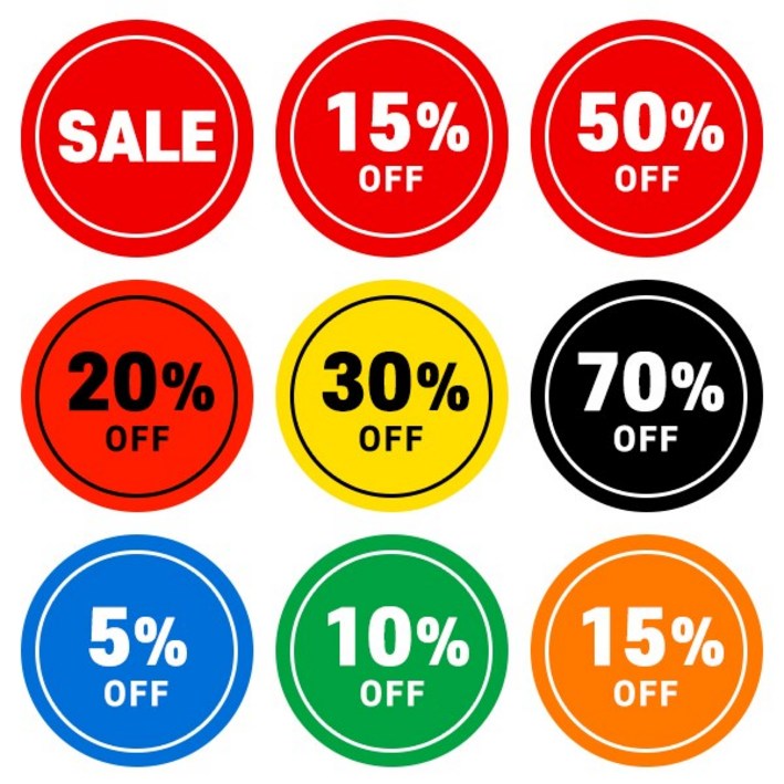 세일스티커 할인스티커 행사스티커 마트 편의점 백화점 정육 옷집 매장 주문제작 원형 S013, [E] 레드-블랙