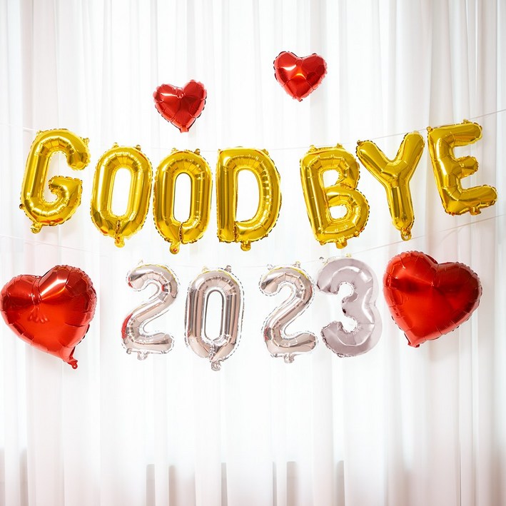 연말 파티 풍선 용품 세트 Good bye 2023 굿바이 헬로 2024 hello 풍선 장식 신년 새해 송년회 데코 연말 파티 풍선 용품 세트 Good bye 2023 굿바이 헬로 2024 hello 풍선 장식 신년 새해 송년회 데코