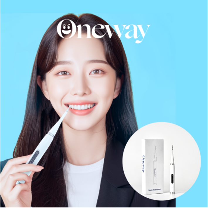 [치과납품] 원웨이 휴대용 치아관리기 전동칫솔 세트 V1, 1개, 화이트, 1개